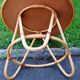 Vintage round coffee table in natural rattan