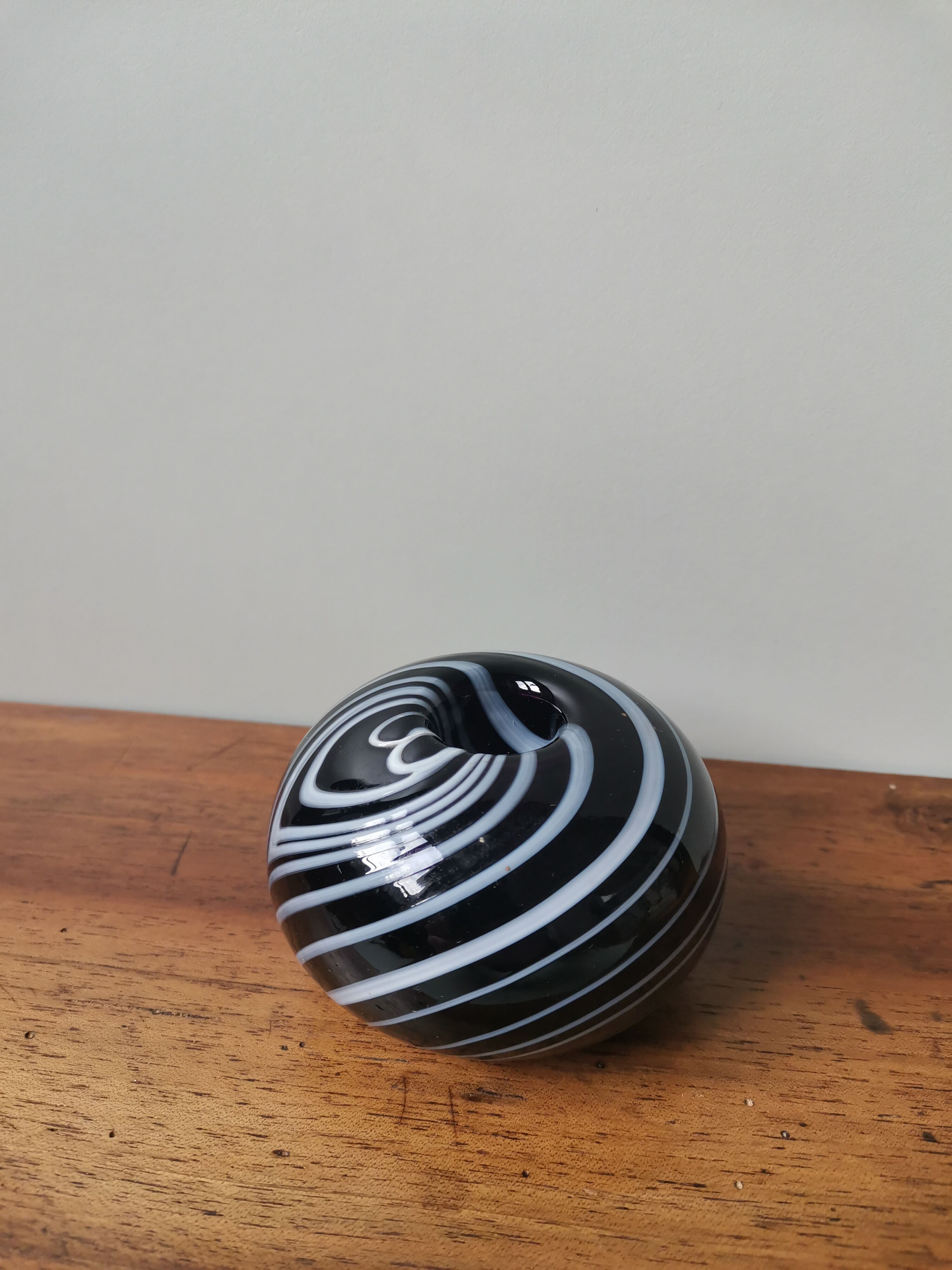 Vintage blown glass candle holder