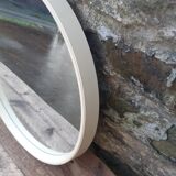 Mid century circular white mirror