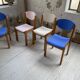 6 colorful 80s beech chairs