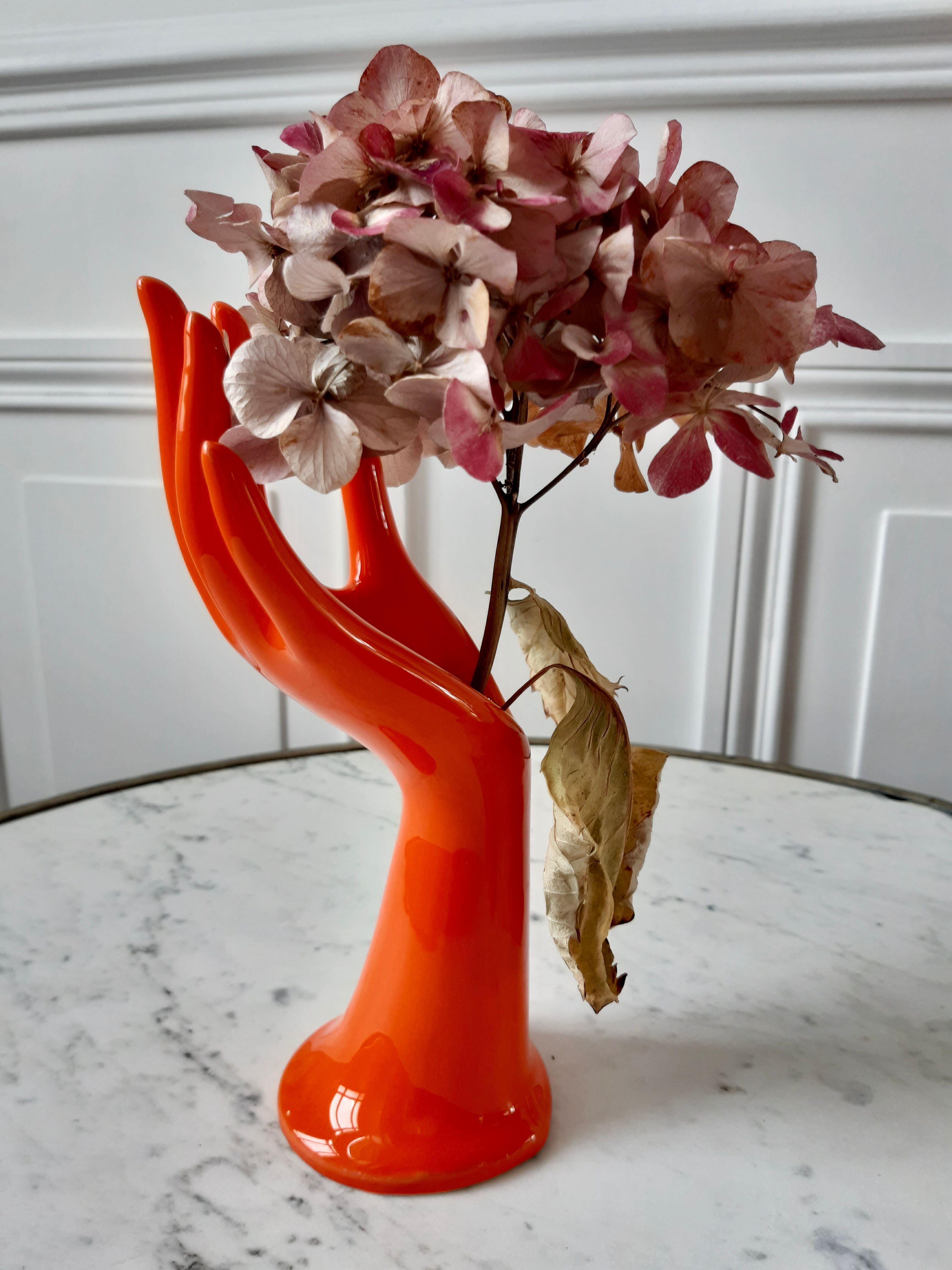 Vase soliflore hand baguier vintage