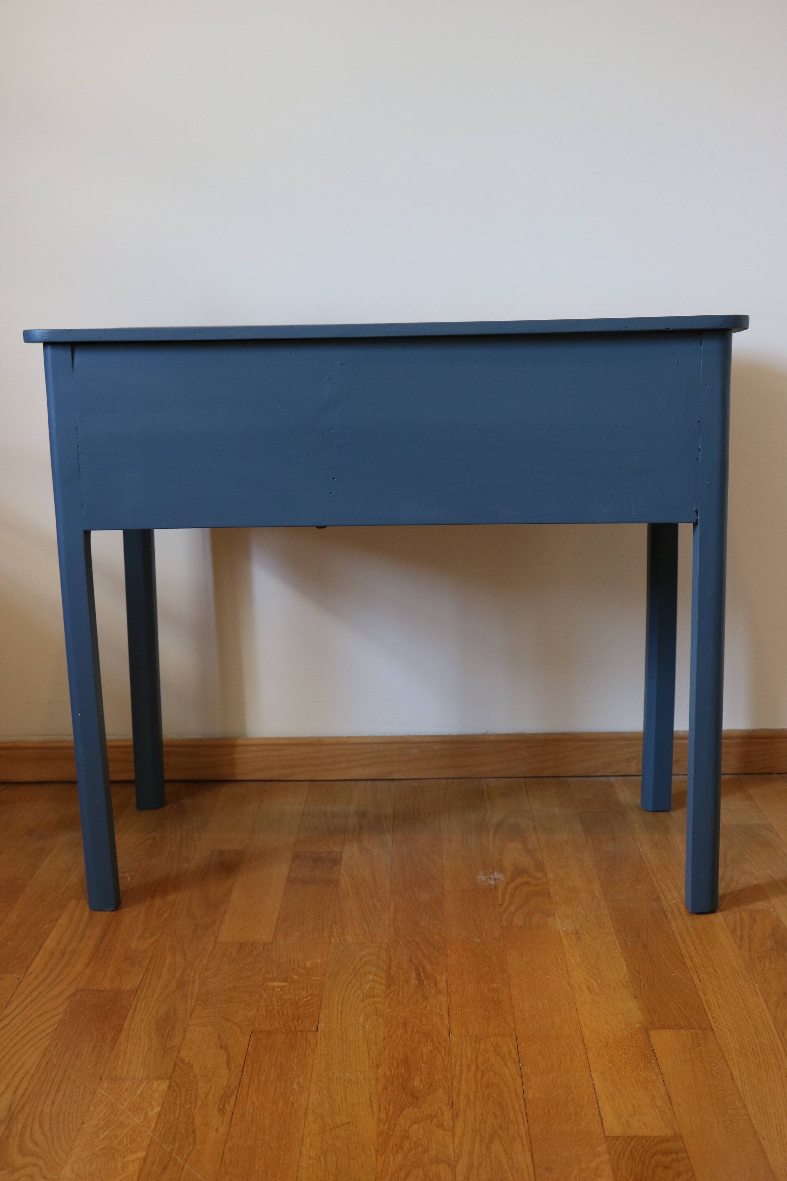Small desk or vintage dressing table, blue