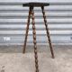 1950s Beaded Wooden Tripod Stool