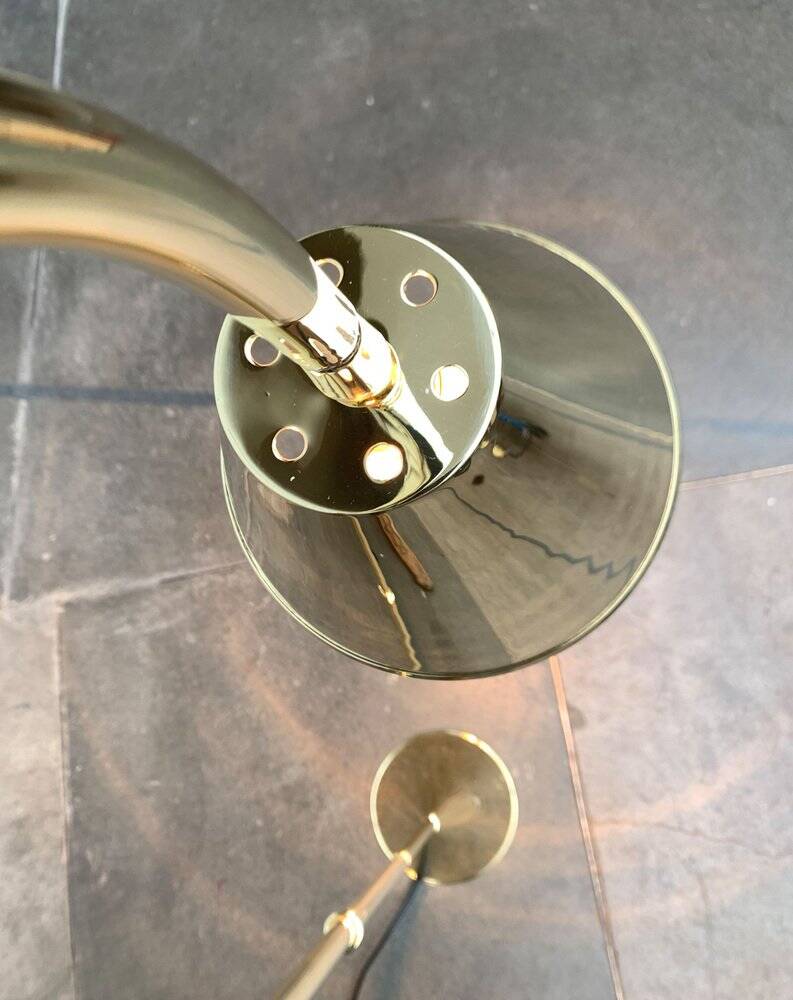 Mid-century brass floor lamp by Jacques Adnet for Valenti, Spain, 1960s.