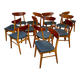 Series of 12 Scandinavian design chairs 1960s"