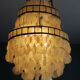 Hanging lamp in brass and mother-of-pearl