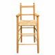 Old wooden and straw high chair for children