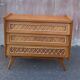 Commode bois et rotin