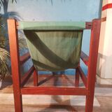 Fauteuil bois & tissu 1960s