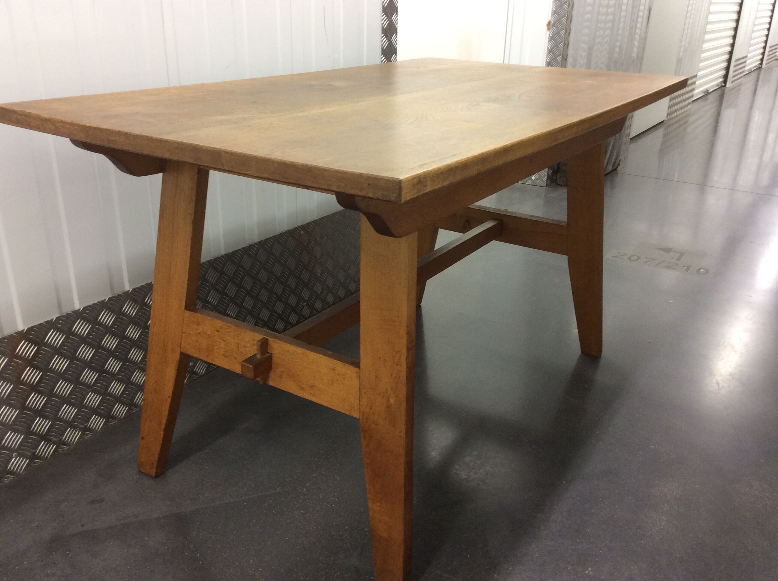 Table light oak by Rene Gabriel around 1950 reconstruction