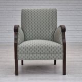 1950s, Danish vintage lounge chair, reupholstered, blend wool fabric.