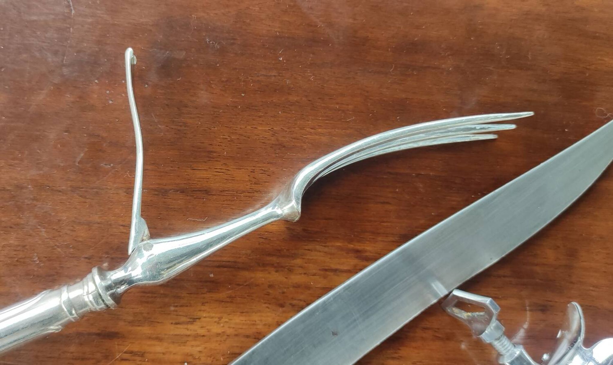 Old 3-piece lamb serving cutlery