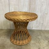 Vintage wicker pedestal table