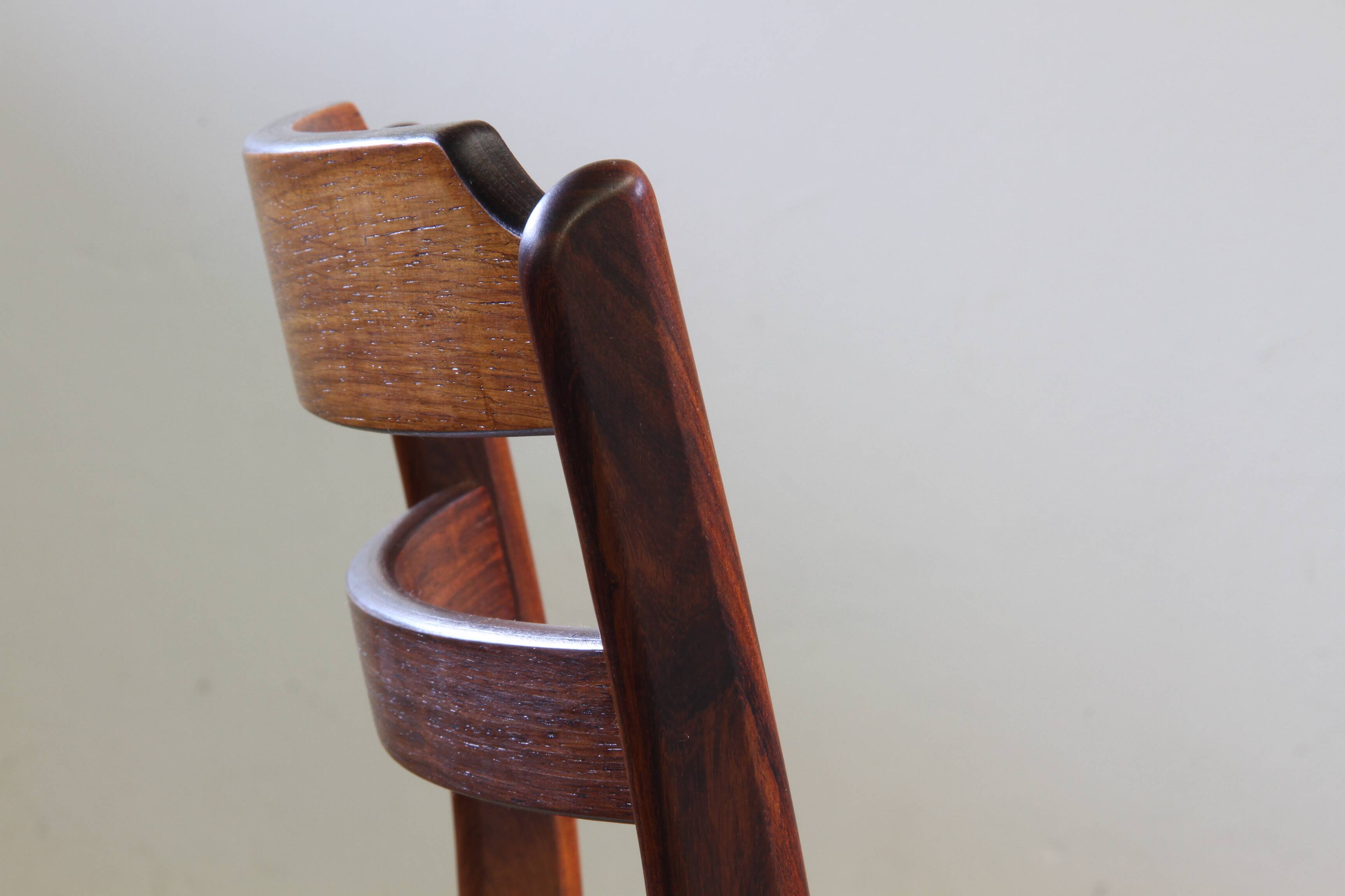 6 vintage rosewood dining chairs, Denmark, Thorsø Stole og Møbelfabrik