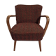 Vintage cocktail armchair armrests curved wood 1950