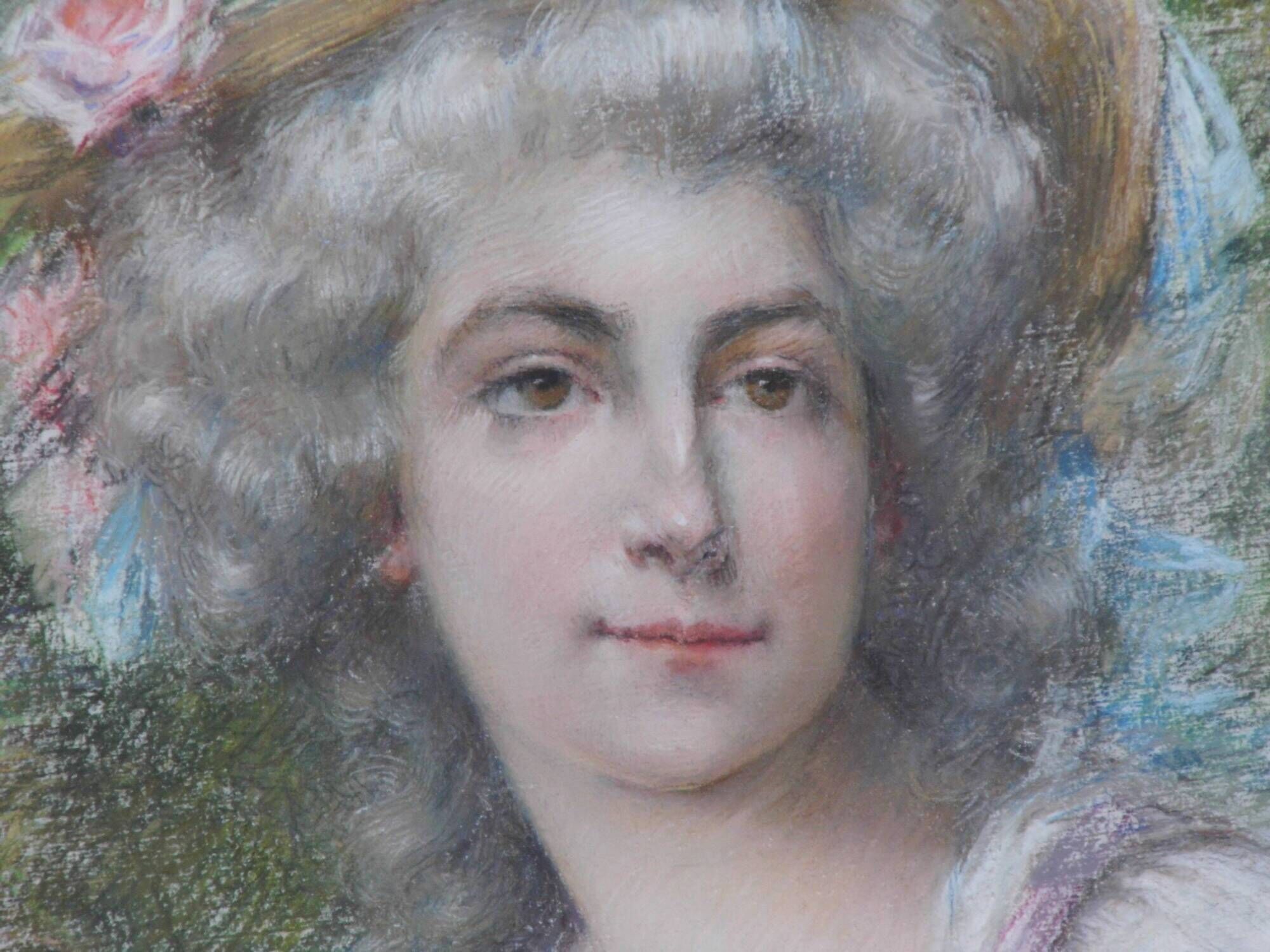 Marie-Louise medallion painting 19th century pastel signed L.Tailleferie tbe