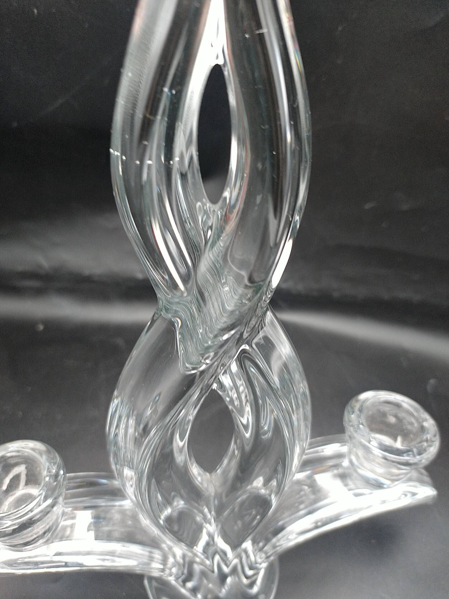 4 crystal lily candle holders from Vannes le Châtel.