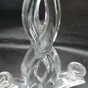 4 Bougeoirs lys en cristal de Vannes le Châtel .