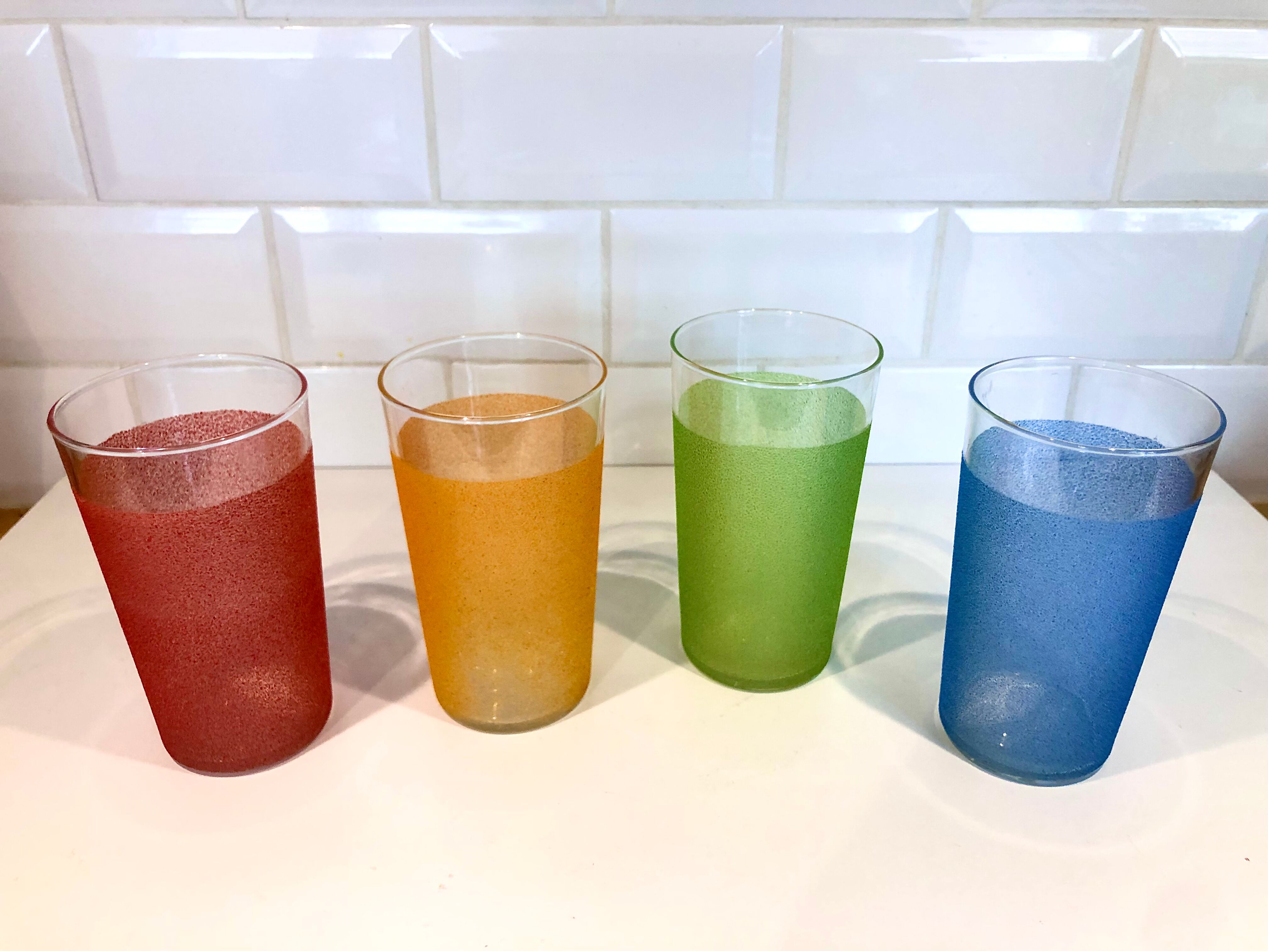 Granite orangeade glasses from the 60s