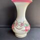 Vase Napoleon III in white opaline with floral decoration with gilding
