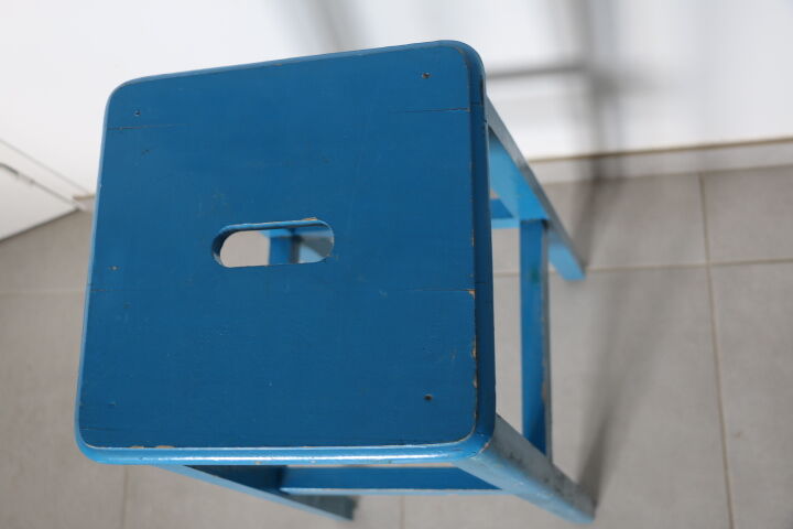 Tabouret bois bleu 1950 795mm