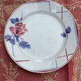 6 Antique earthenware dessert plates, matching patterns