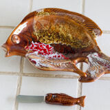 Beurrier forme de poisson de type Vallauris