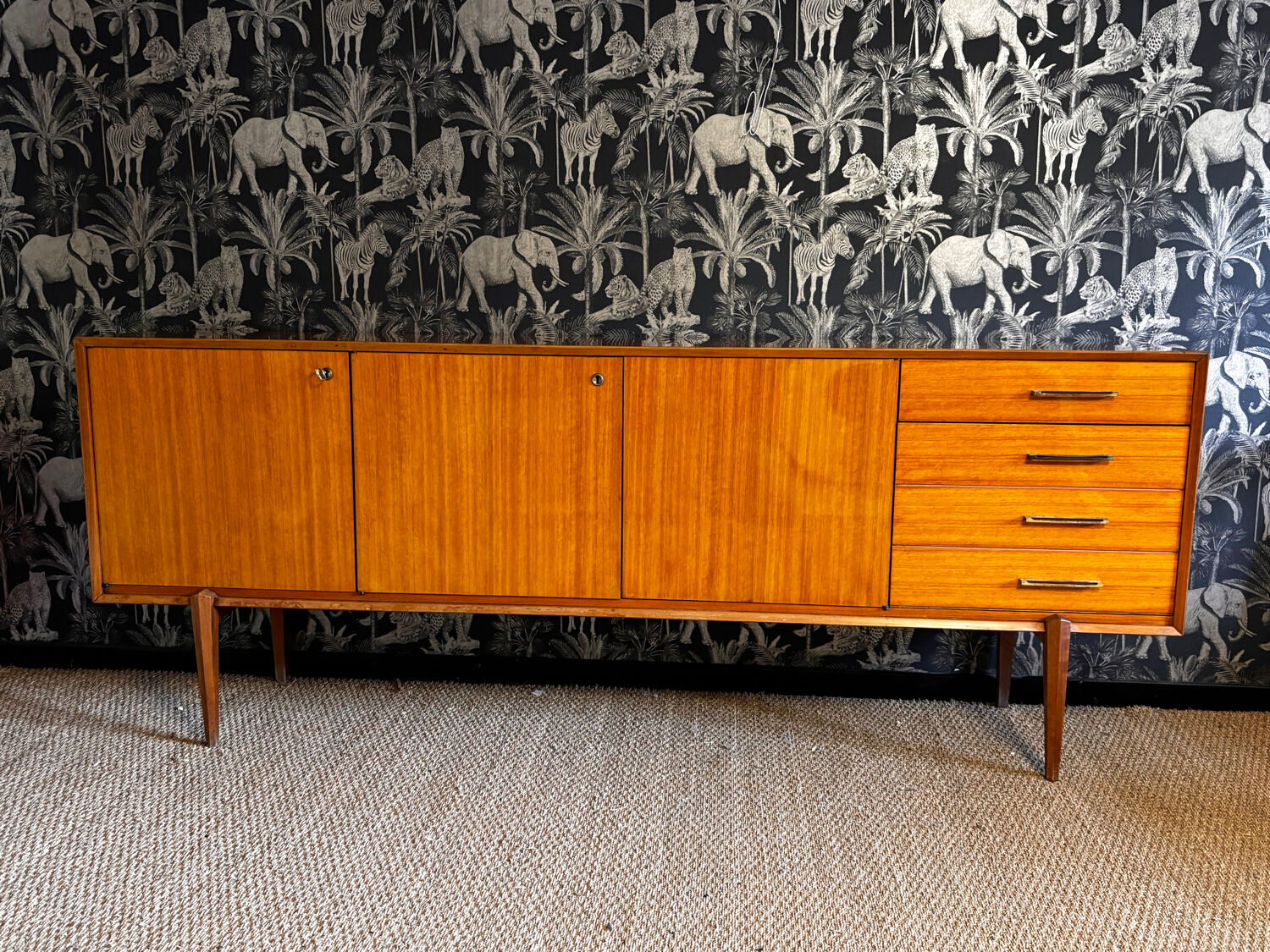 Varnished mahogany enfilade 1960