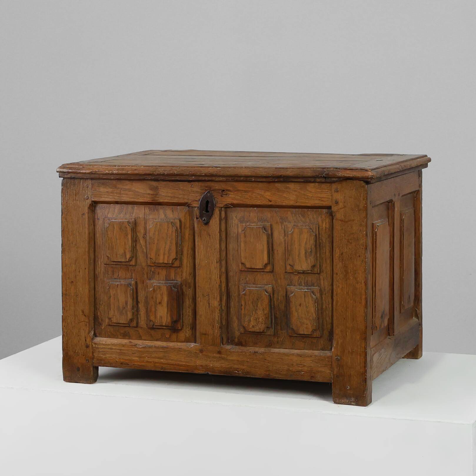 Rustic Oak paneled Trunk or chest, France 18th Century