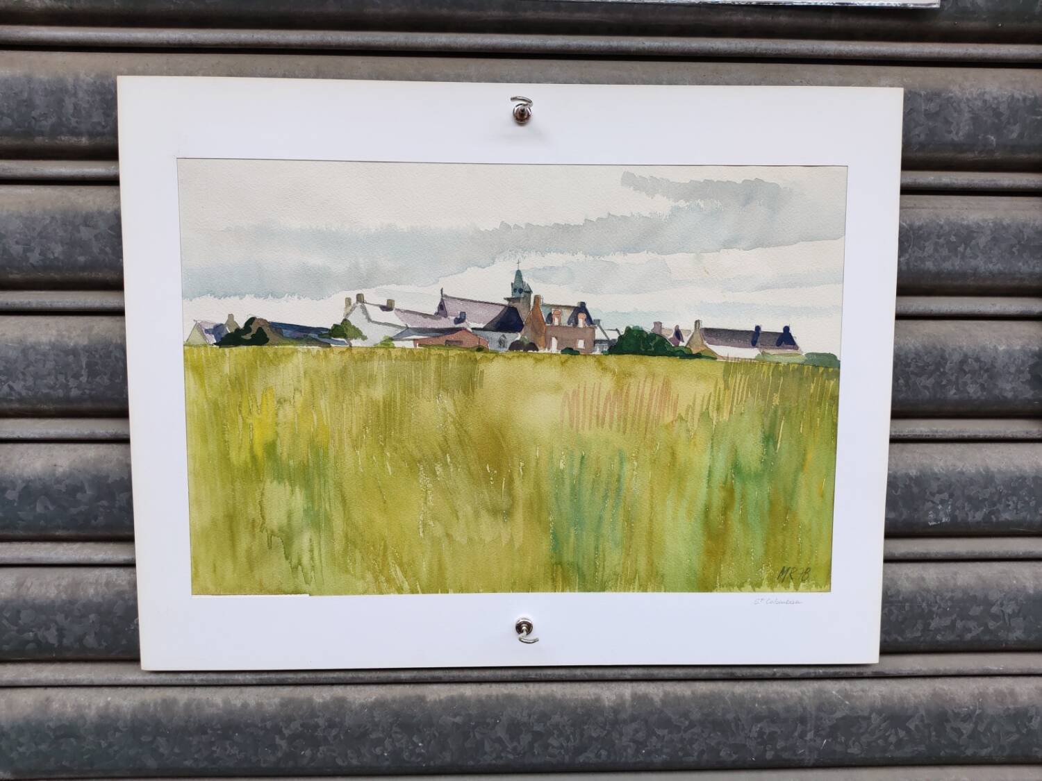 Watercolor by Michel Roubille, Saint Colomban 1978