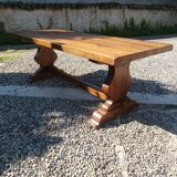 Old solid walnut monastery table