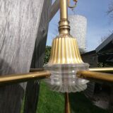 Chandelier perspex granite 1960 suspension doree