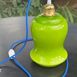 Vintage green opaline portable lamp