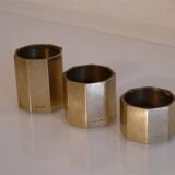 Set of 3 Swedish brass candlesticks