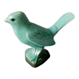 Art deco sparrow in turquoise enamelled faience