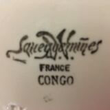Plat « Sarreguemines - Congo » Fleurs art déco