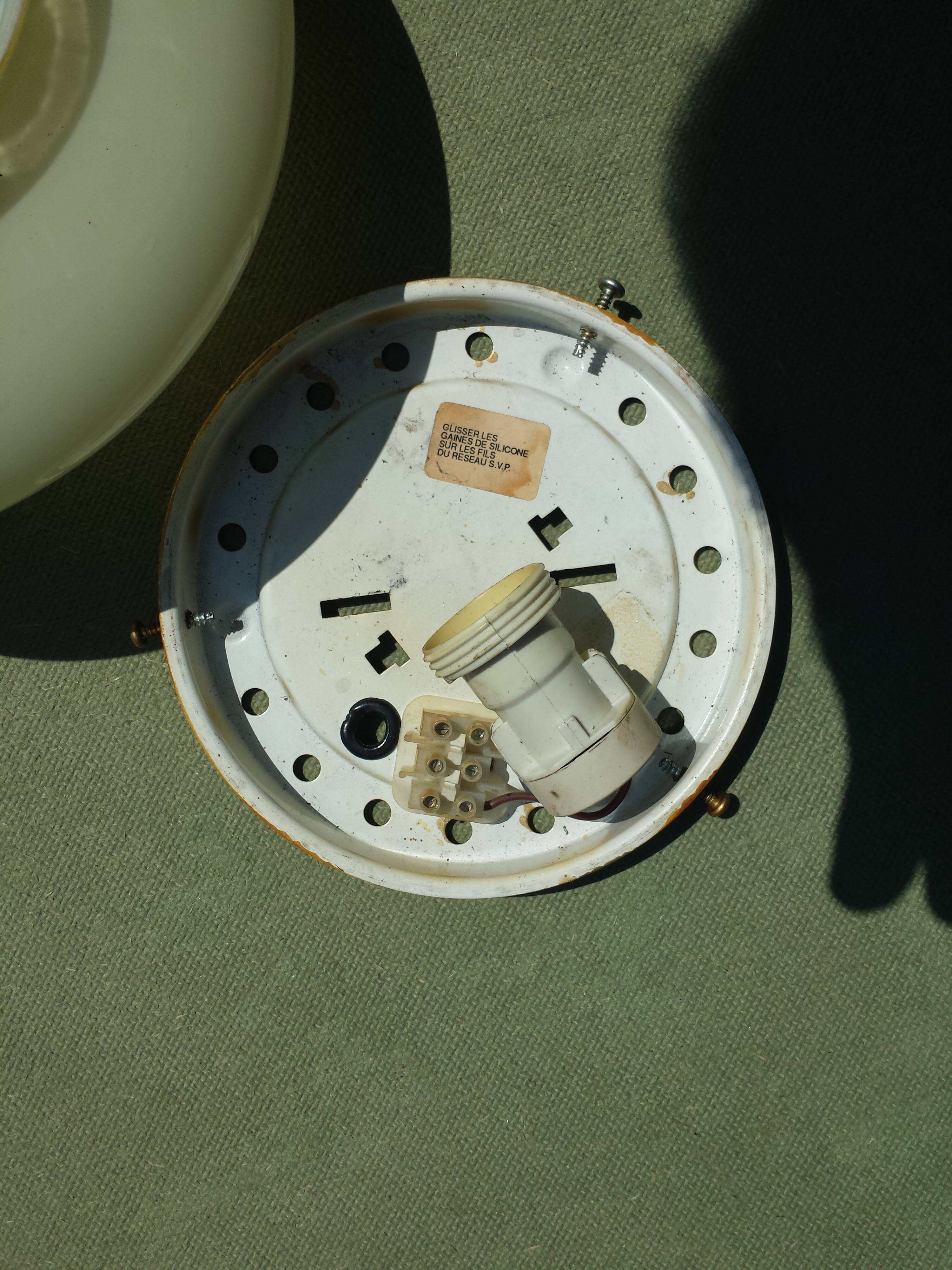 Vintage Opaline Glass Wall Sconce Ceiling Light