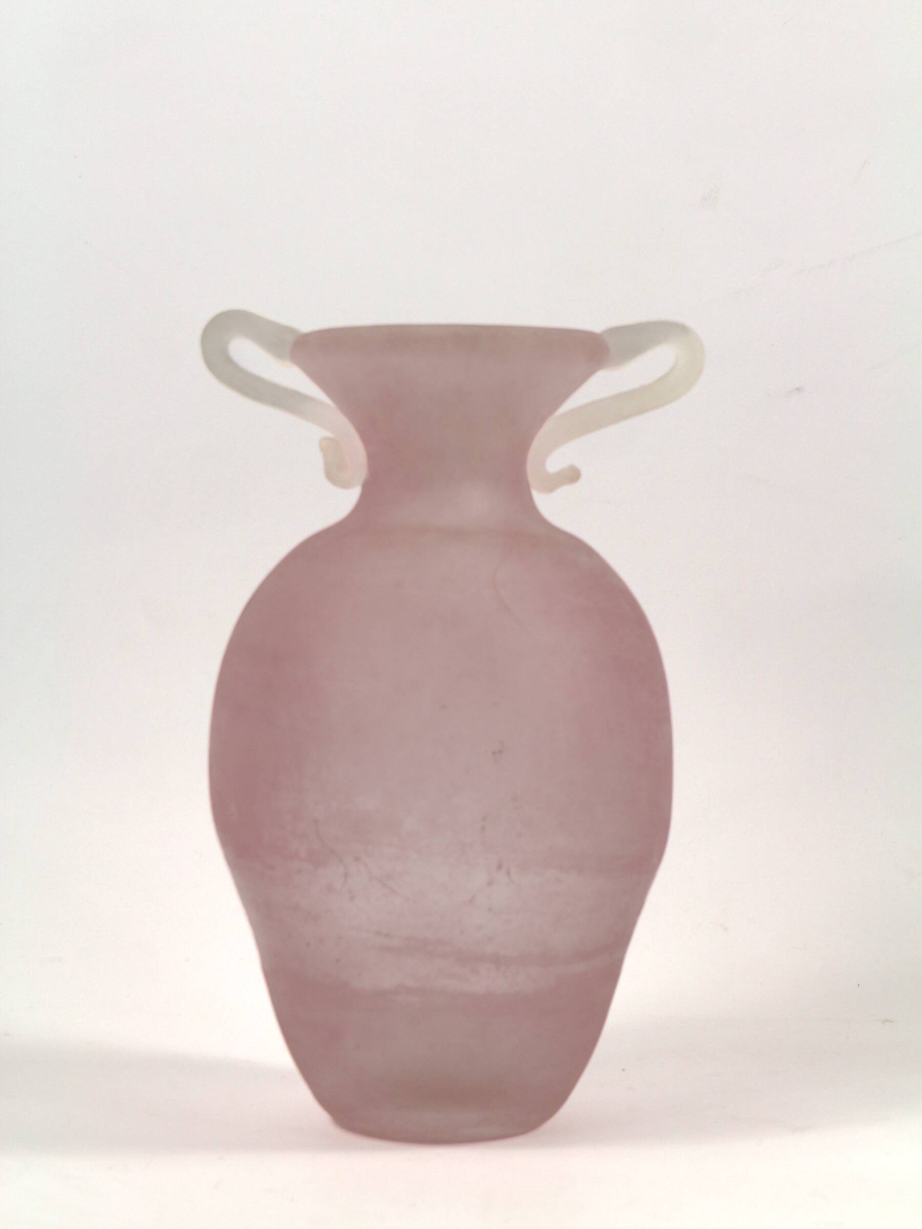 Vase/amphora satin pink and white, Murano Nason