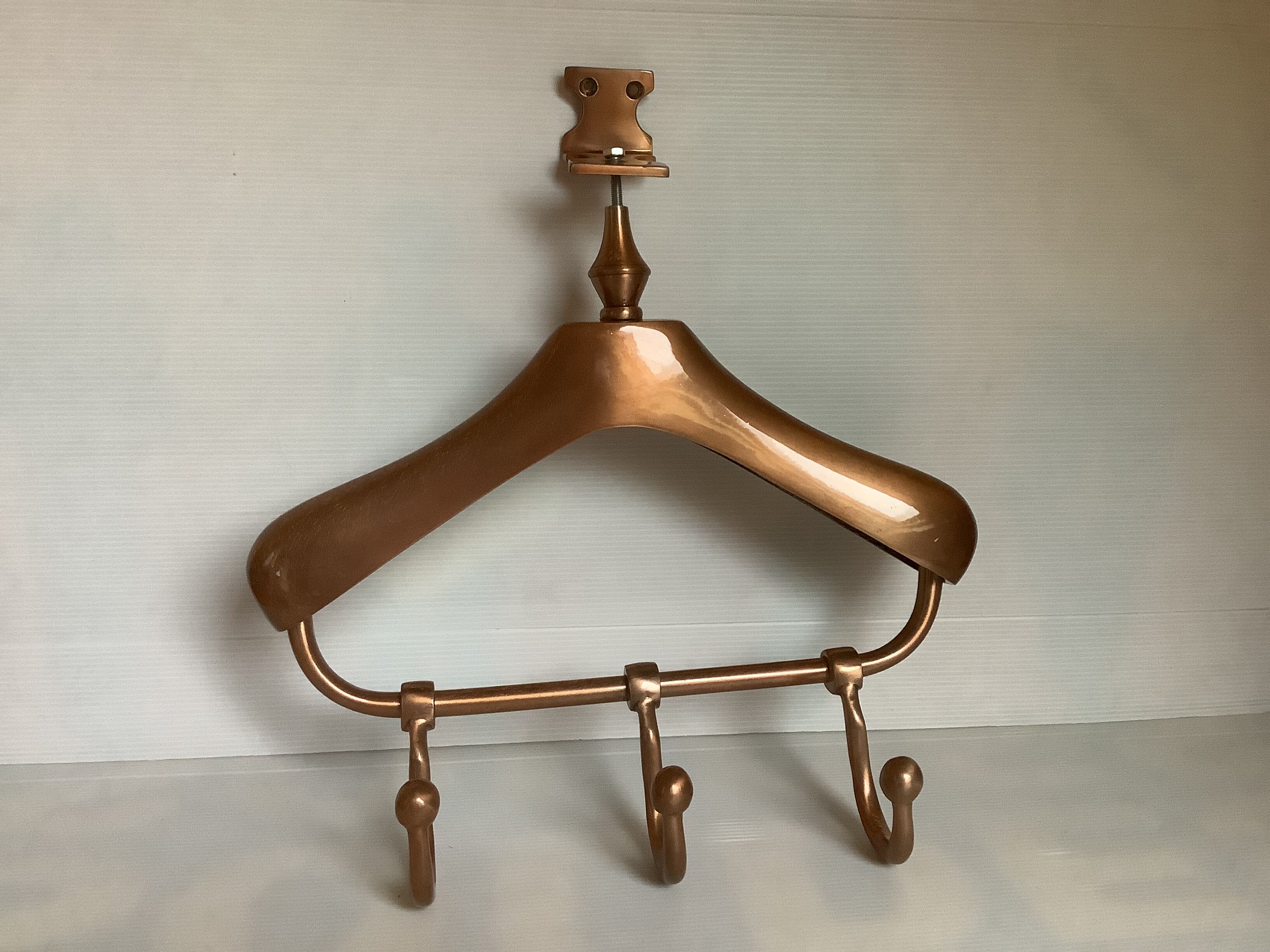 Coat rack gilded metal hanger varnished