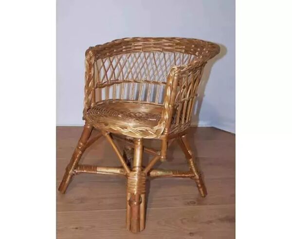 Fauteuil enfant en osier années 60