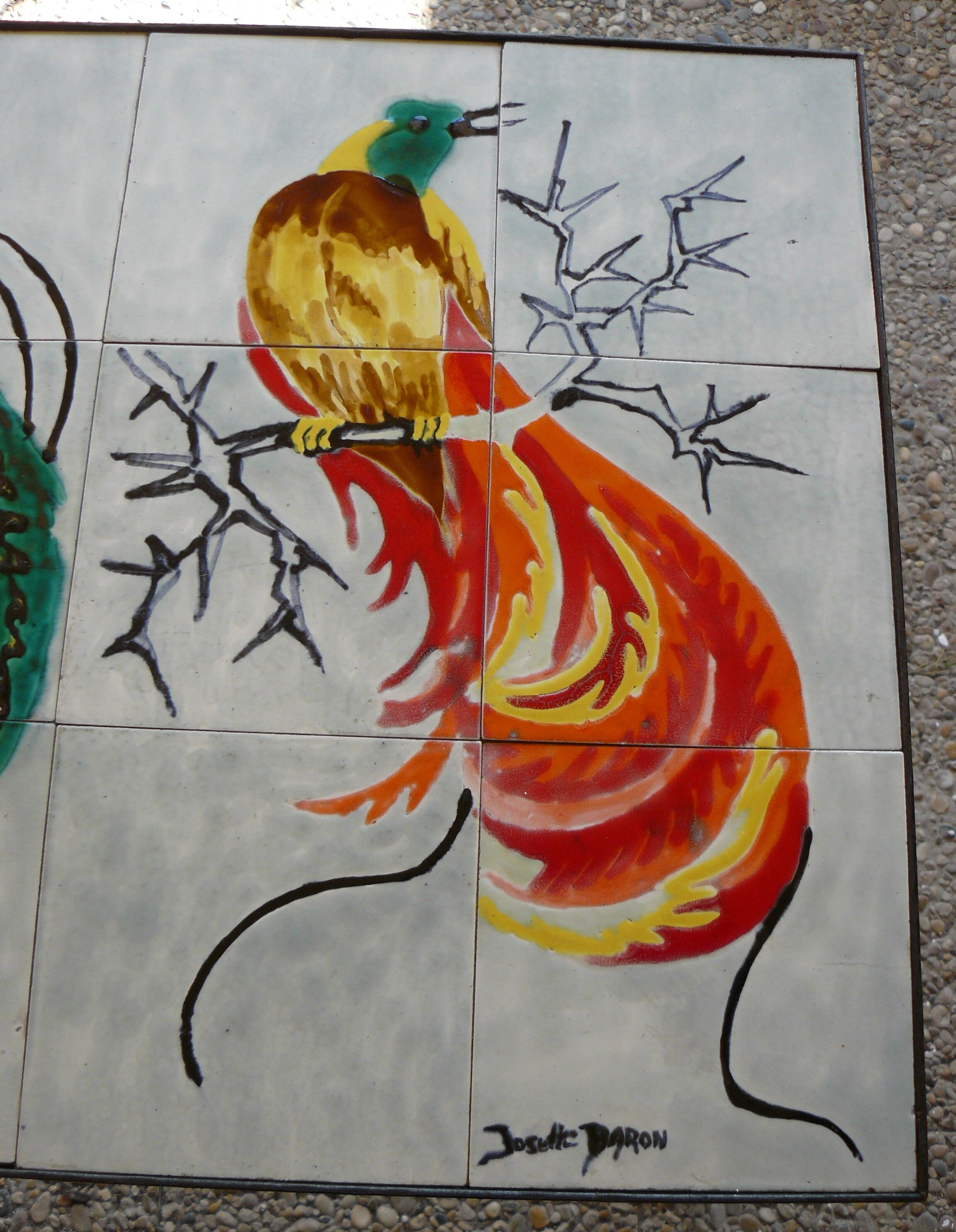 Metal and ceramic table