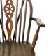 Chaise Windsor ancienne en bois de hêtre et d'orme avec dossier à roulettes, XIXe siècle