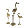 Trois oiseaux vintage en laiton des années 1970
