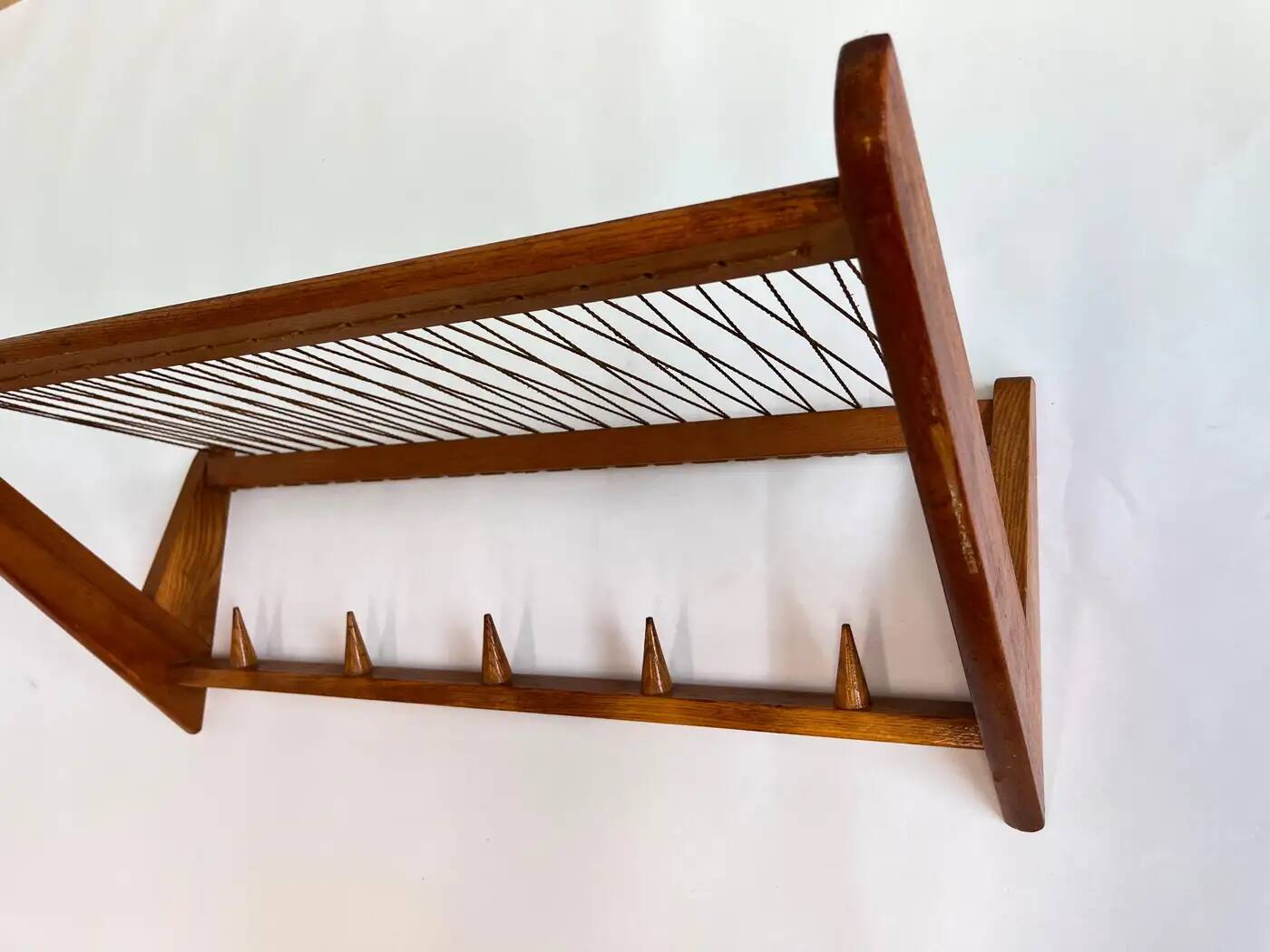 Midcentury wooden design wall coat rack by ÚLUV - Czechoslovakia, 1960s