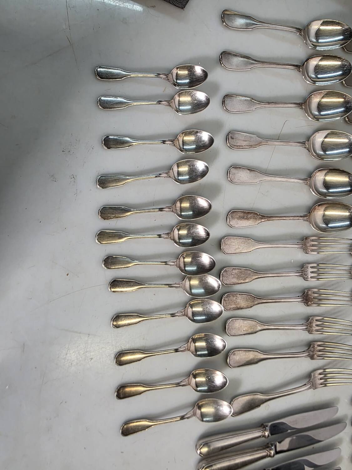 Christofle silver-plated cutlery set, 49 pieces with case.