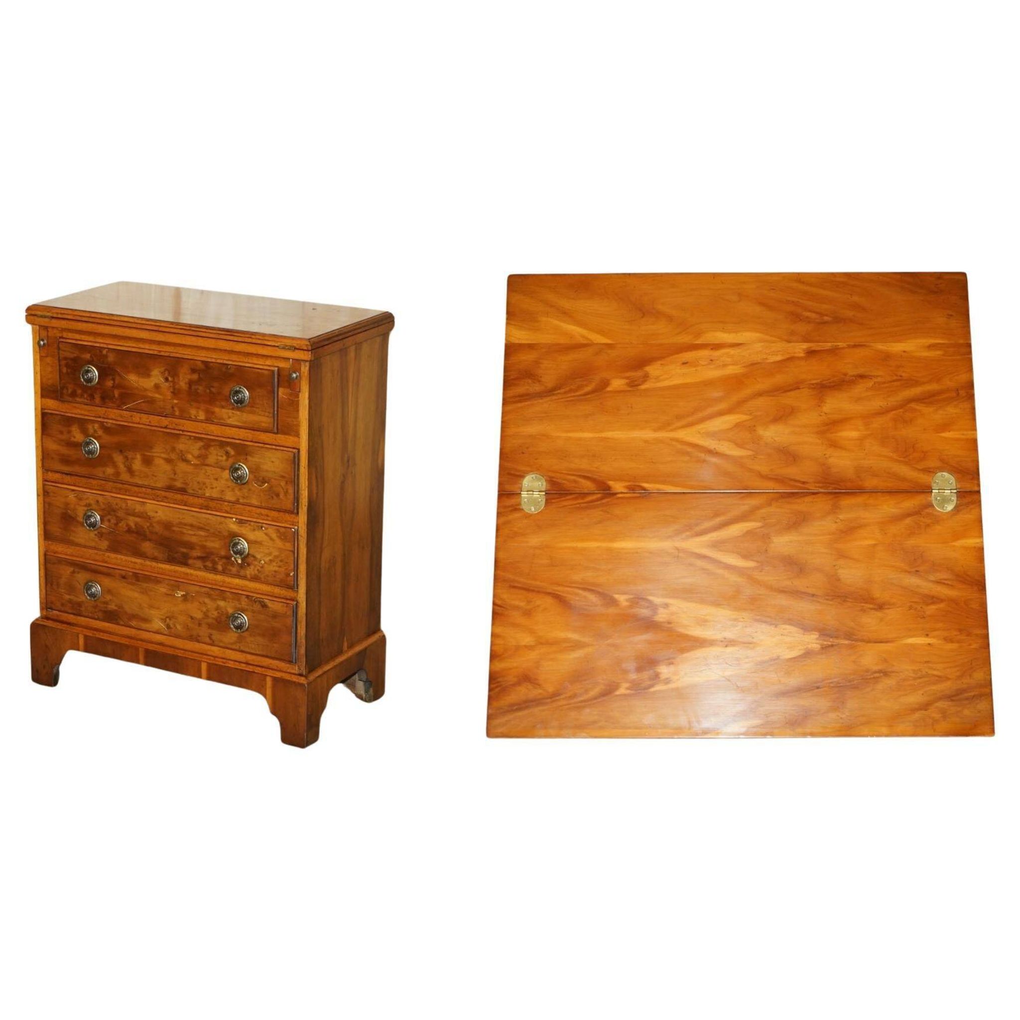 Vintage walnut commode with sliding top in Butler style.