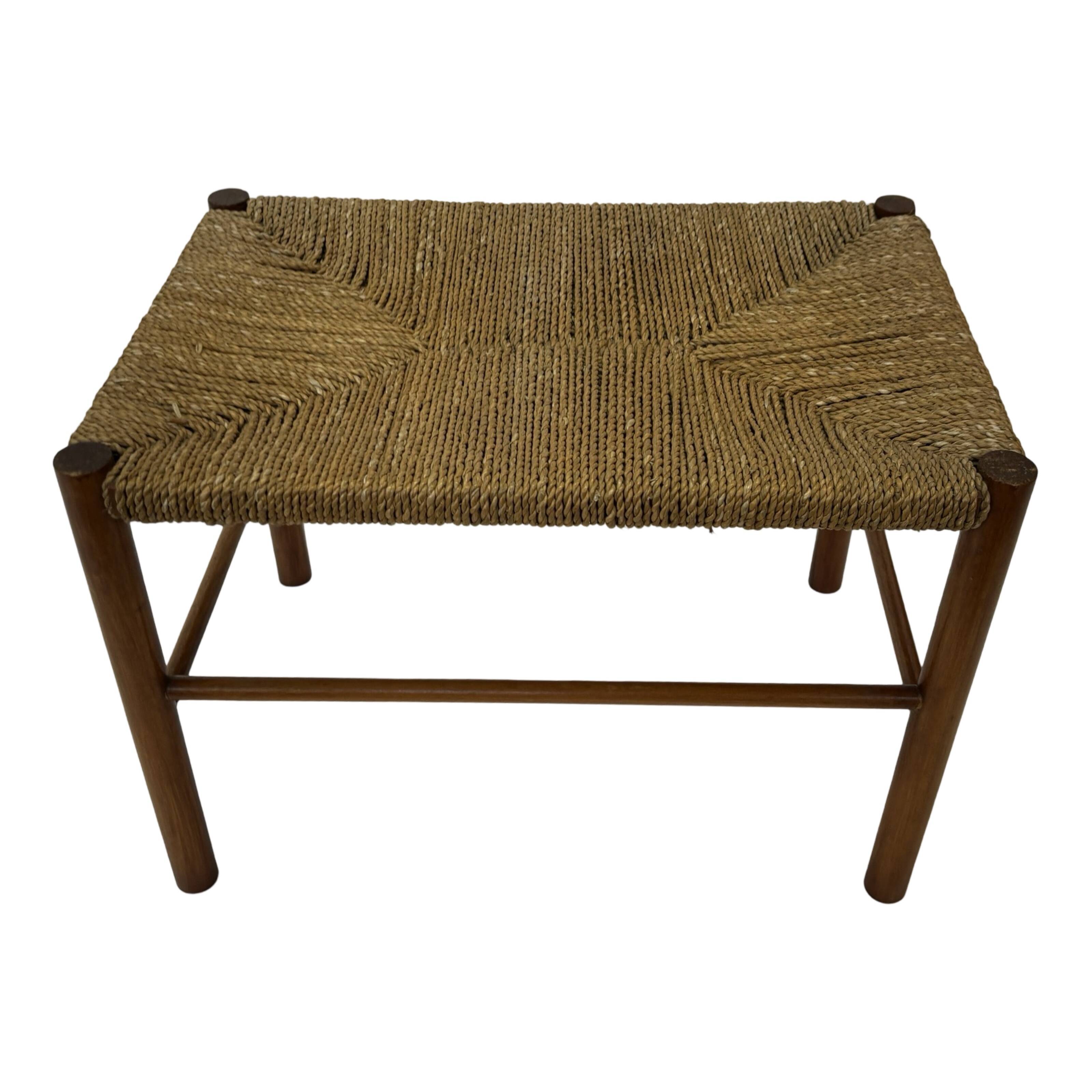 Vintage Stool Danish Papercord Rope Stool Mid Century Ottoman