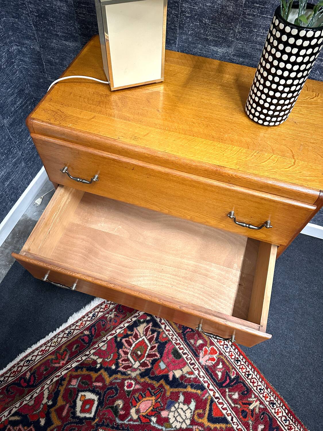Vintage compass foot chest of drawers
