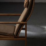 Set of 2 lounge chairs and one footrest by Borge Mogensen for Fredericia Denmark 1960’s