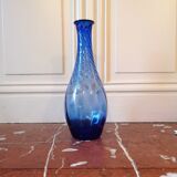 Magnifique vase en verre bleu cobalt